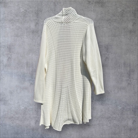 Notations Open Front Long Sleeve Open Knit Cardigan - Picture 7 of 11